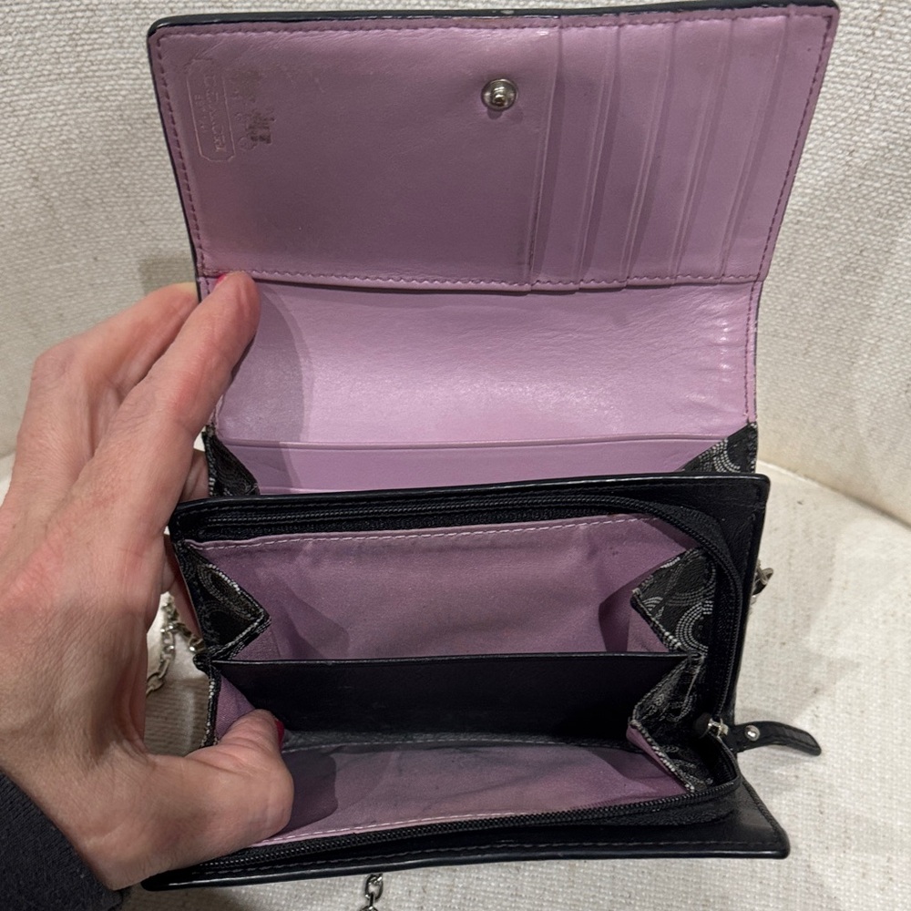 Coach Black Patterned crossbody or clutch - Picture 7 of 8